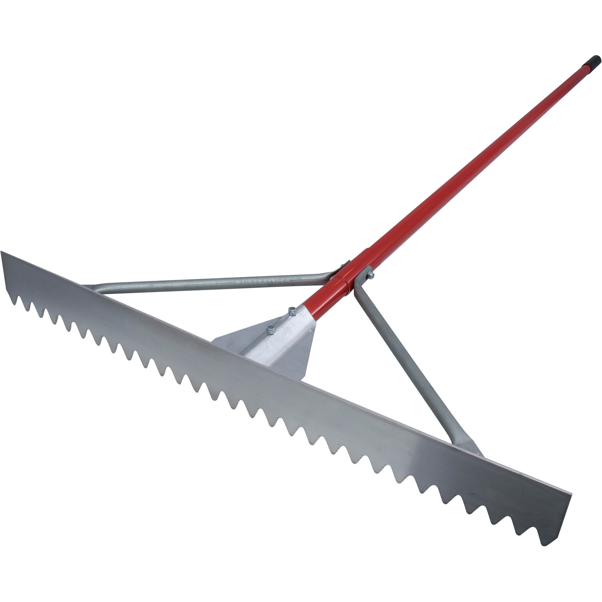 Marshalltown Magnesium Asphalt Lute Rake - 36in., Sharp Teeth, 6ft. Aluminum Handle, Model# RED700101